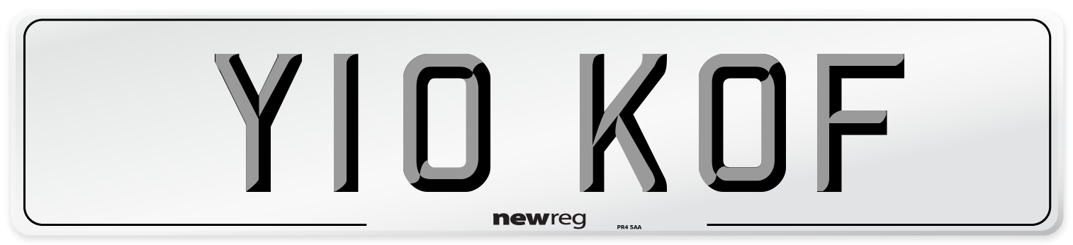 Y10 KOF Number Plate from New Reg